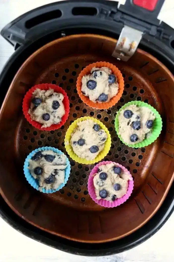 air fryer blueberry muffins