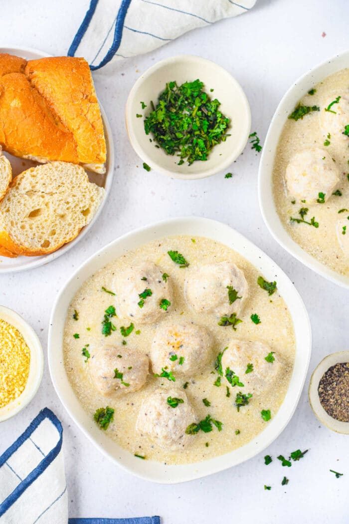 Turkey Meatballs with Alfredo