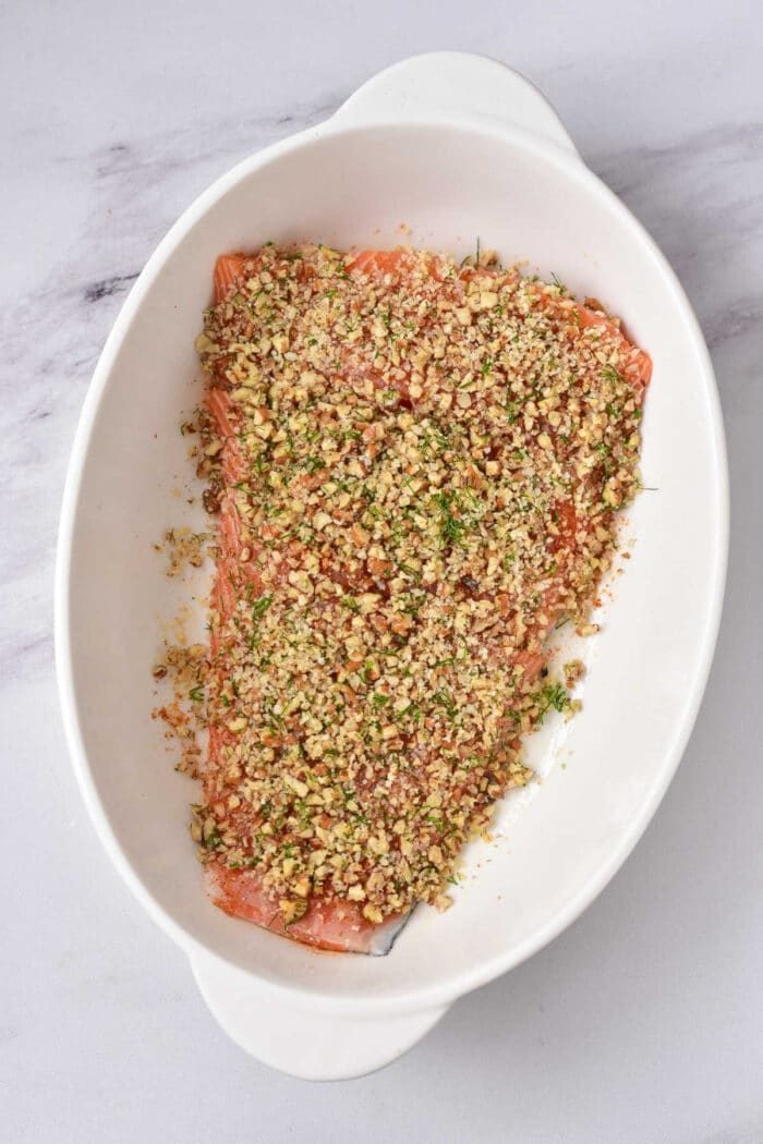 Baked Salmon Almond Crusted