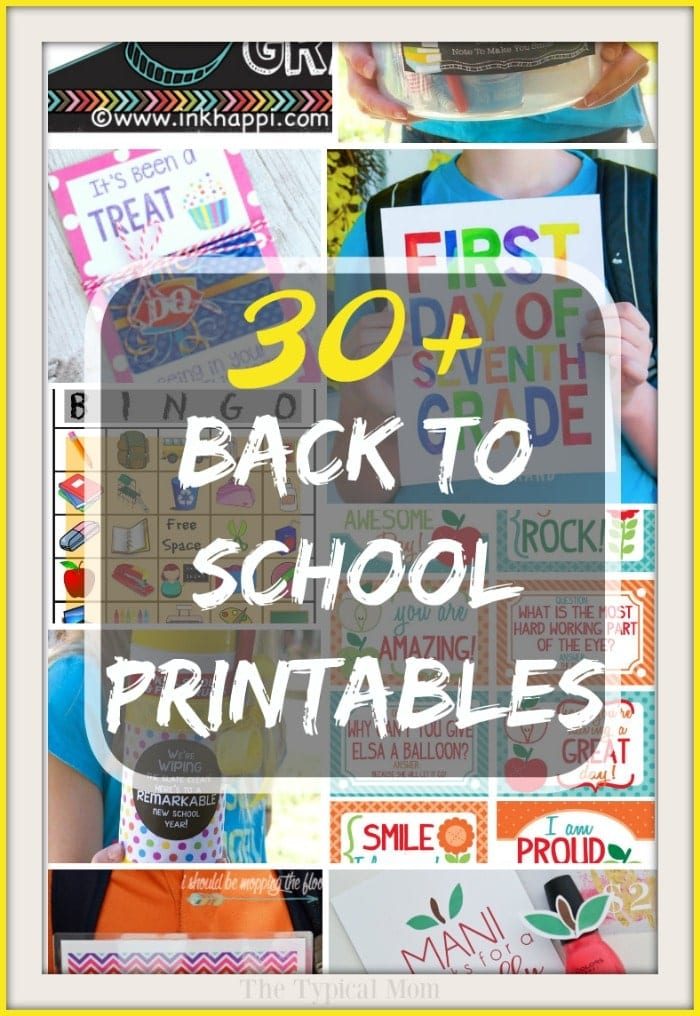 back to school printables