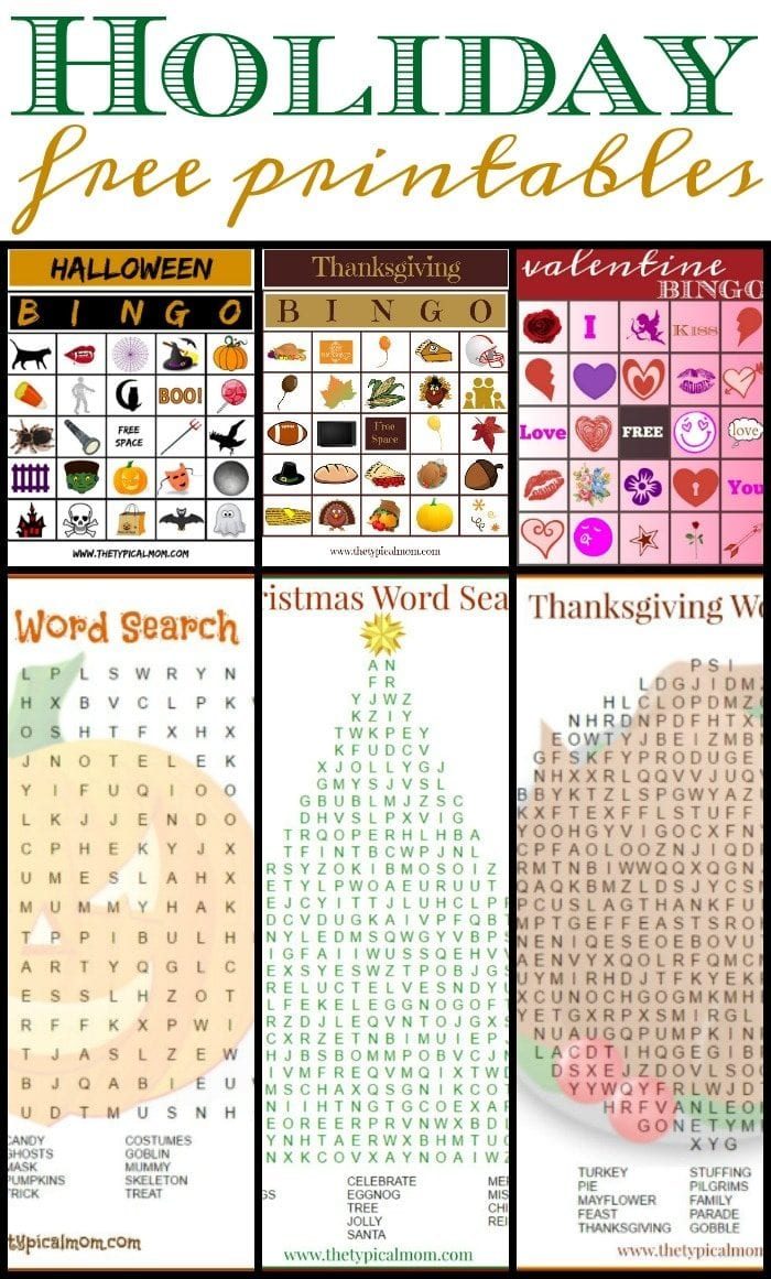 free holiday printables
