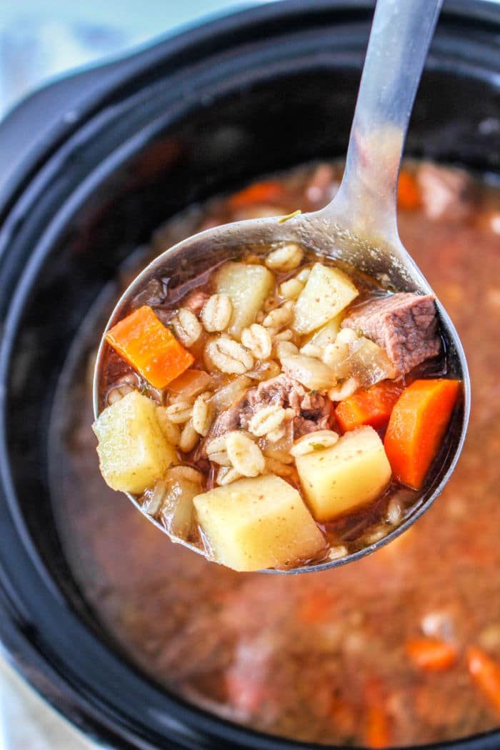 Vegetable Beef Barley Soup Slow Cooker