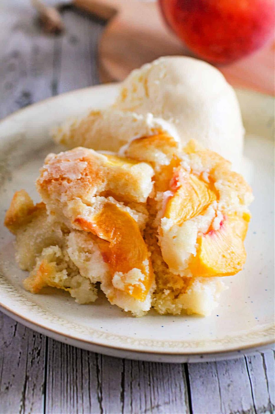 Peach Cake and Fresh Peaches