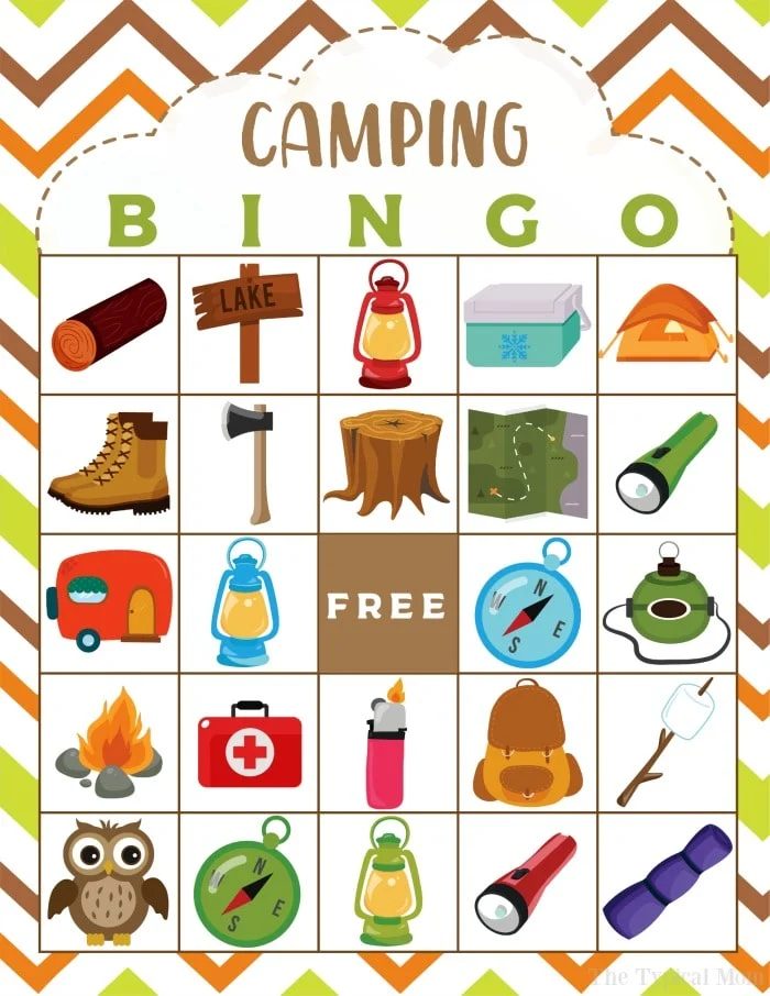 Free Camping Bingo