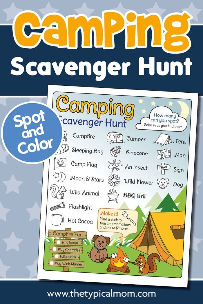camping scavenger hunt for kids