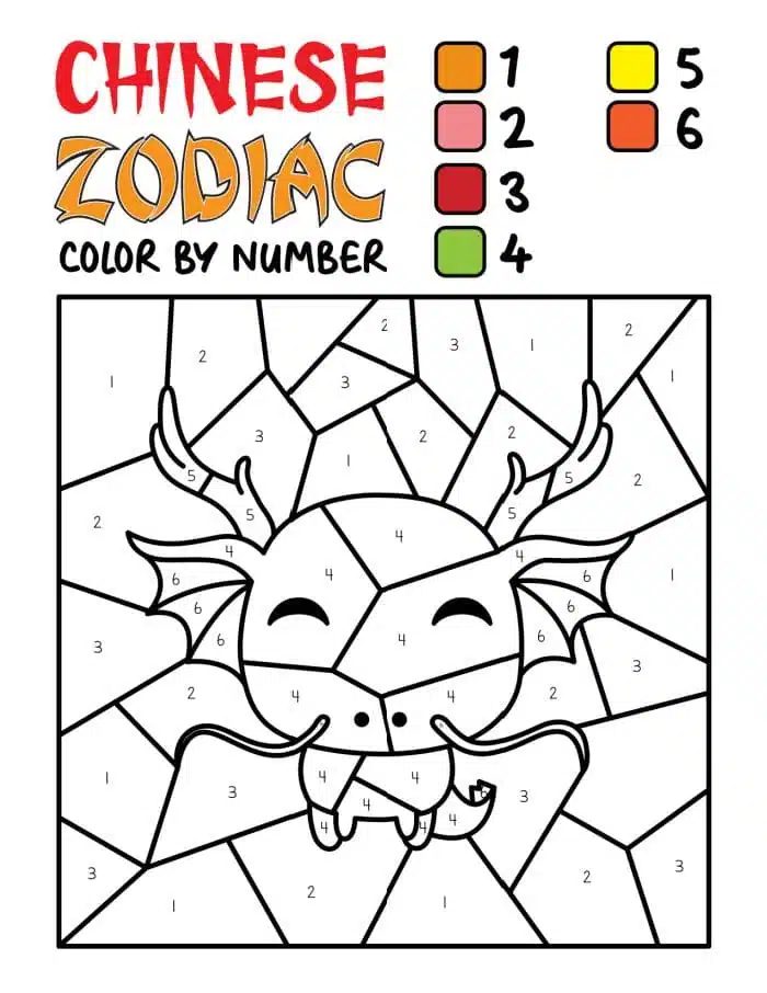 Chinese New Year Color by Number