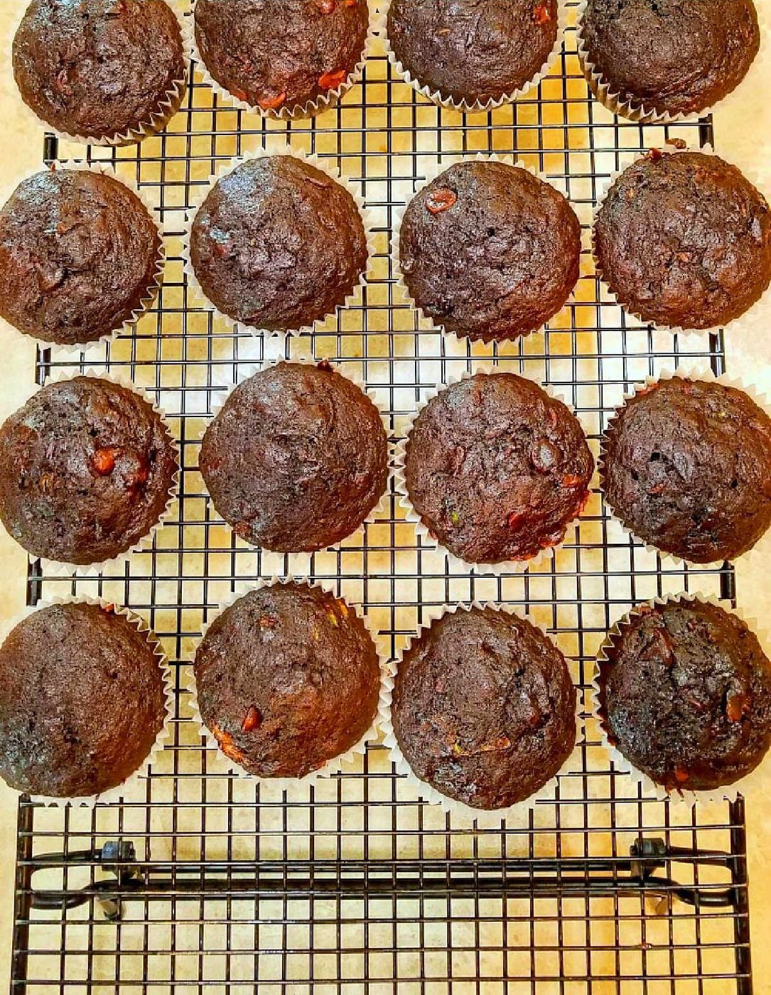 Zucchini Chocolate Banana Muffins