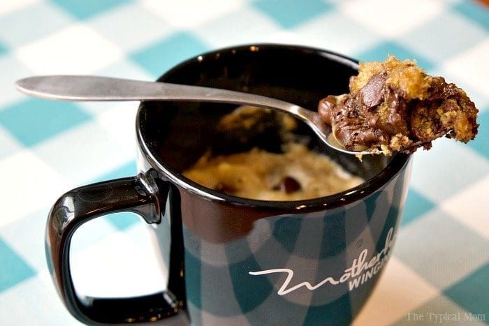 chocolate chip cookie in a mug
