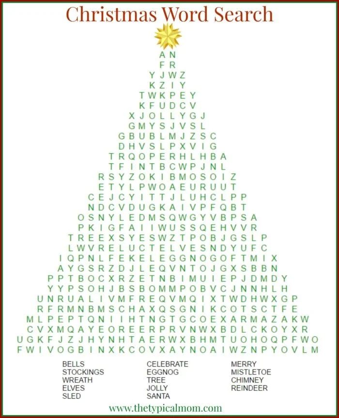 Free Christmas Word Search Printables