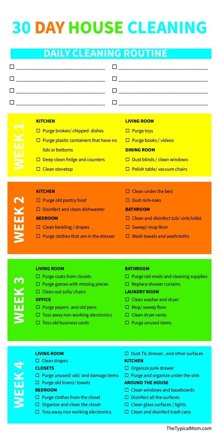 clean house checklist