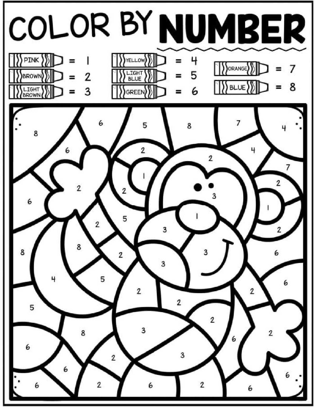 Color by Number Animals
