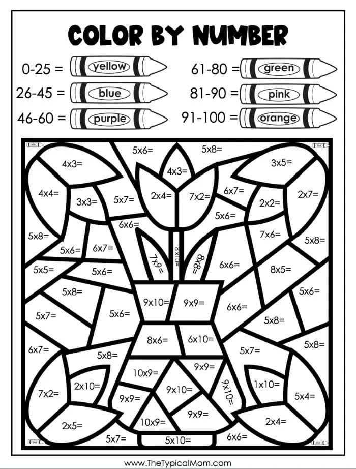 Flowers Color by Number