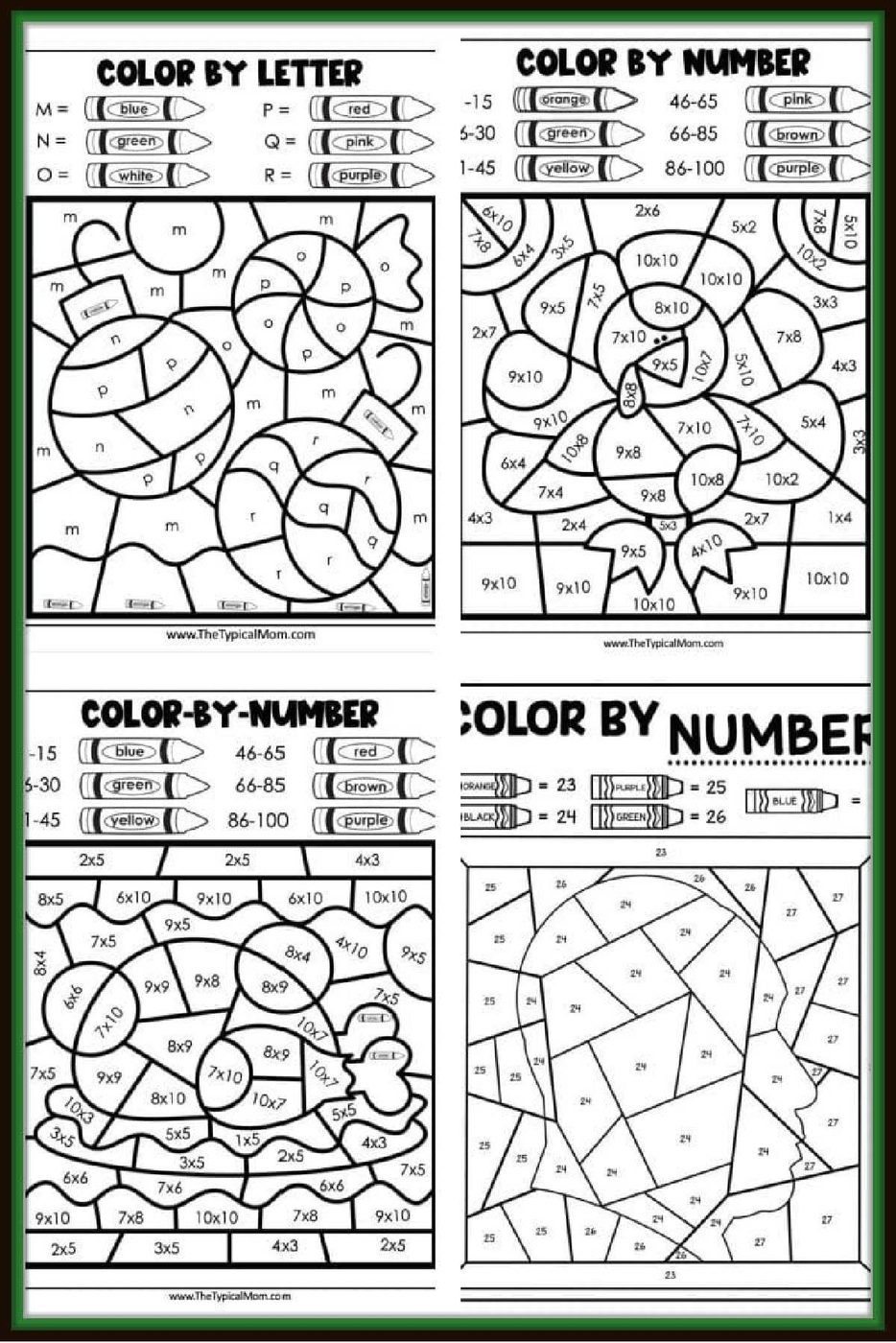 Color by Number Free Printables