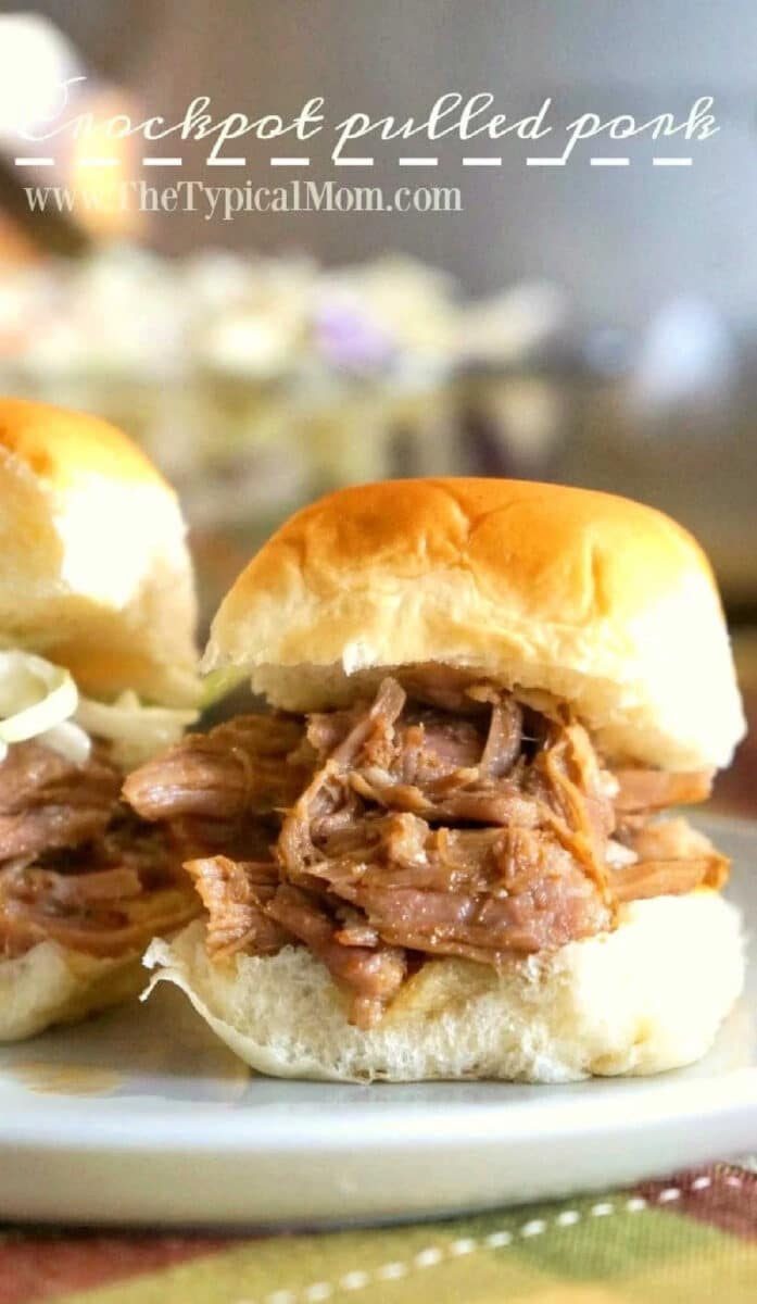 A pulled pork sandwich made from slow-cooked, tender cooking pulled pork sits on a soft bun, ready to eat.