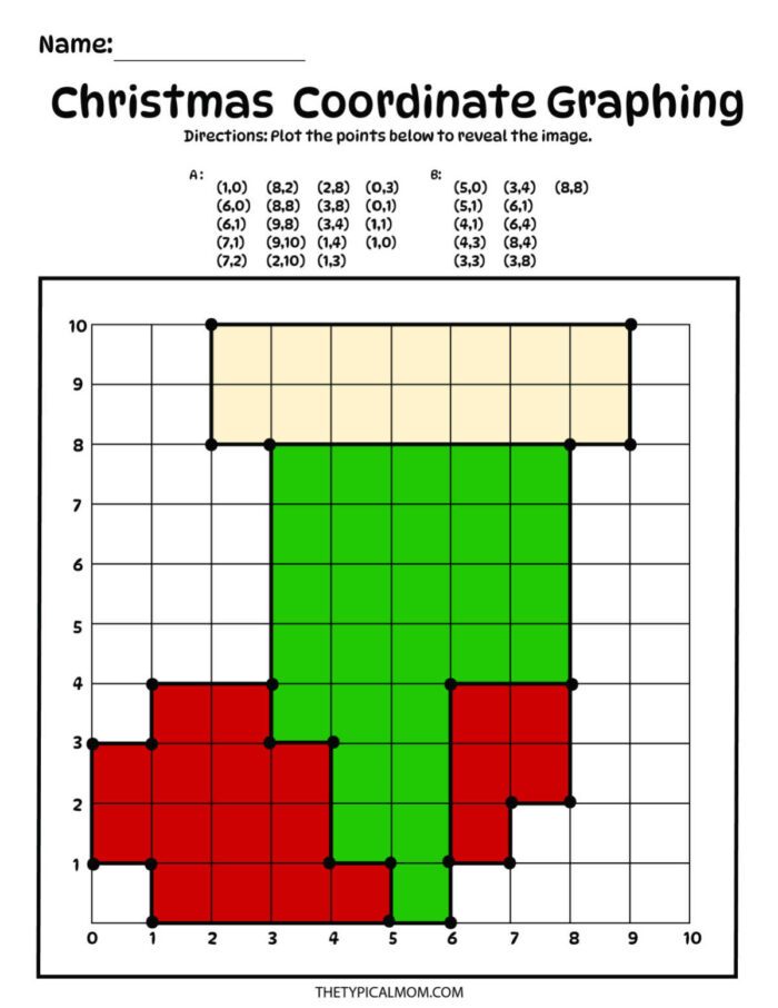 Coordinate Graph Mystery Picture First Quadrant
