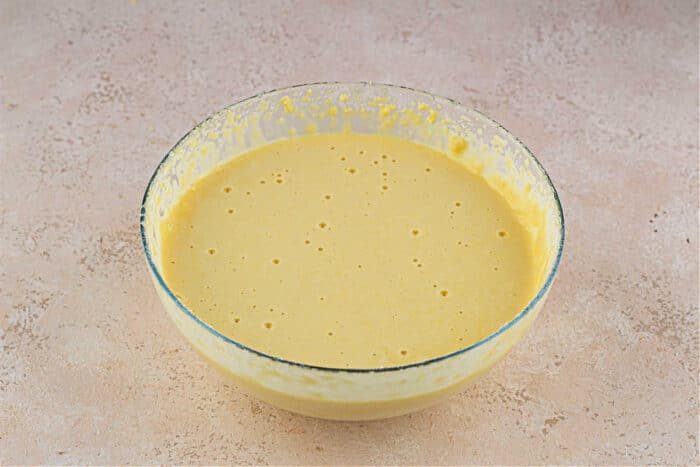 homemade waffle batter with cornmeal