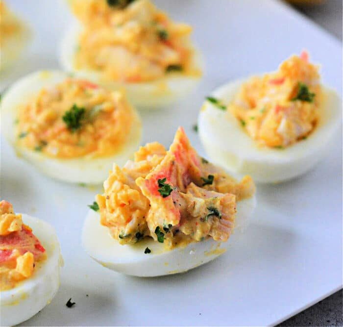 deviled eggs with crab