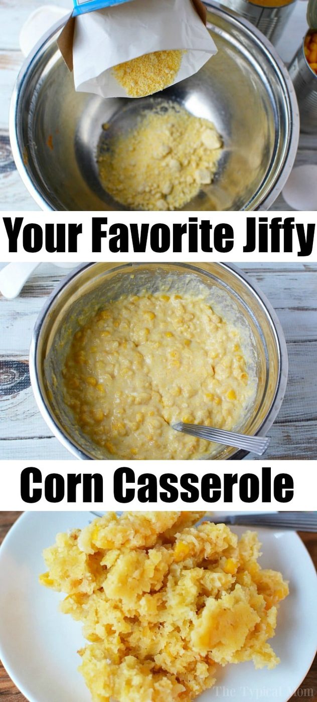 Steps of making a good Jiffy cream corn casserole: start by pouring Jiffy mix, then mix all the ingredients thoroughly in a bowl. Once combined, bake until golden and enjoy the final dish on a plate. solid this classic recipe for any occasion!.