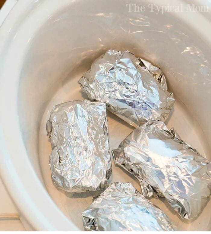 slow cooker Baked Potatoes in Foil