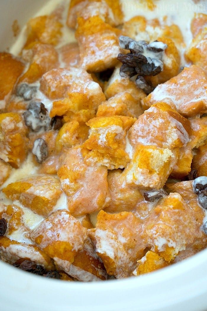 crockpot raisin bread pudding