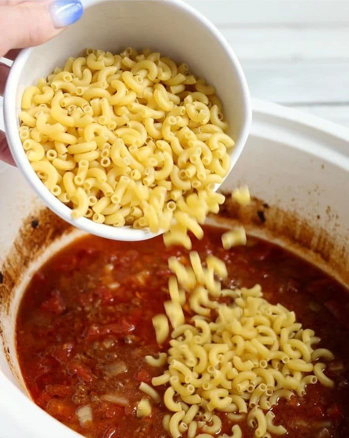 Crockpot Chili Mac no Beans