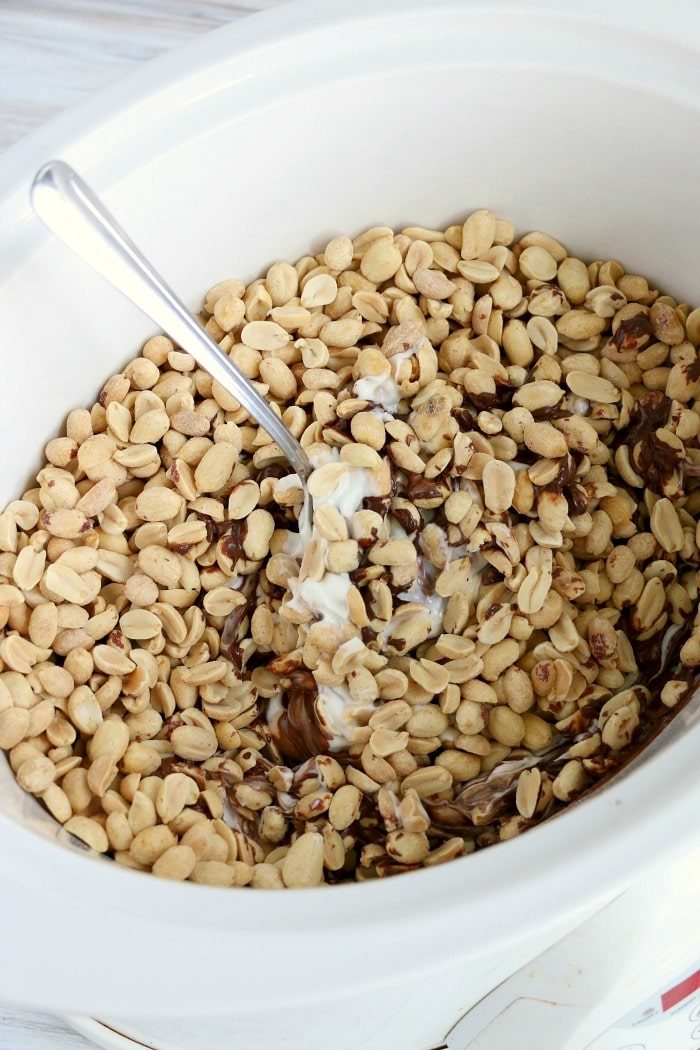 Crockpot chocolate Peanut Clusters