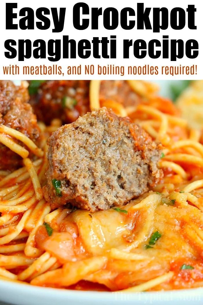 Crockpot Spaghetti and Meatballs