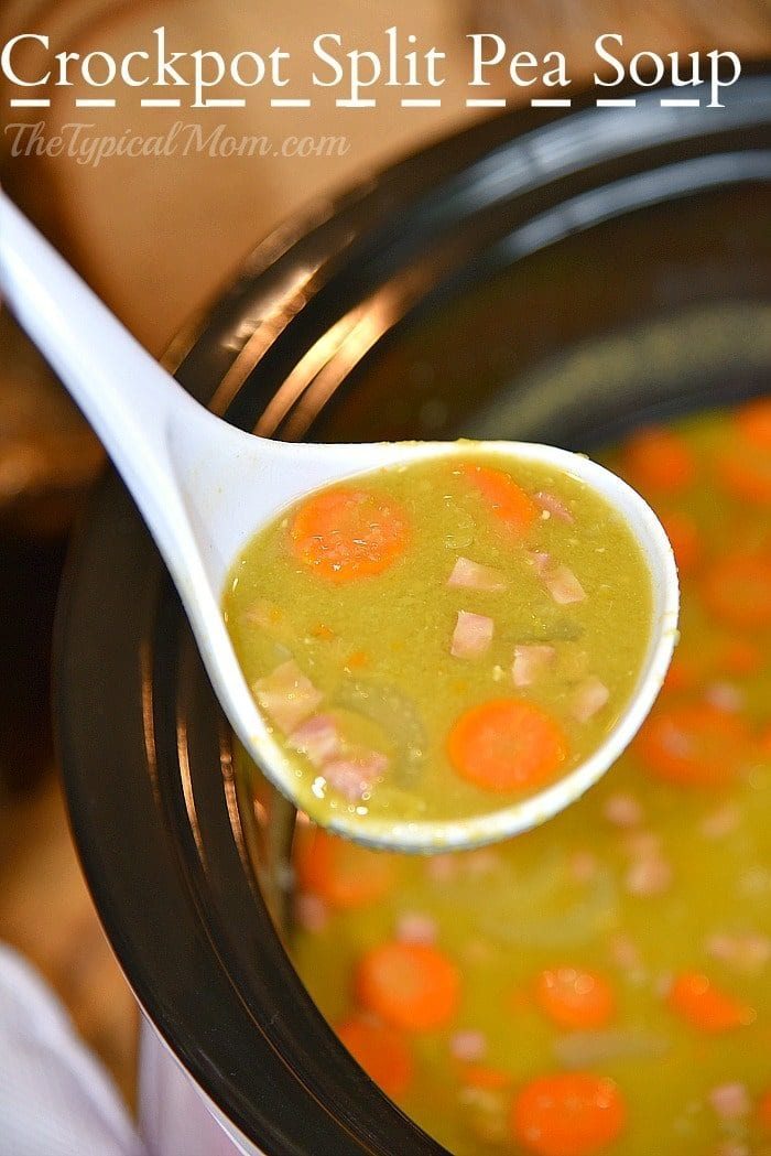 Slow Cooker Split Pea Soup with Ham