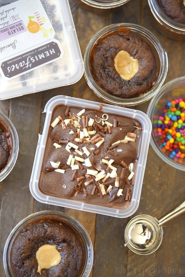 4 ingredient peanut butter filled cupcakes in a jar