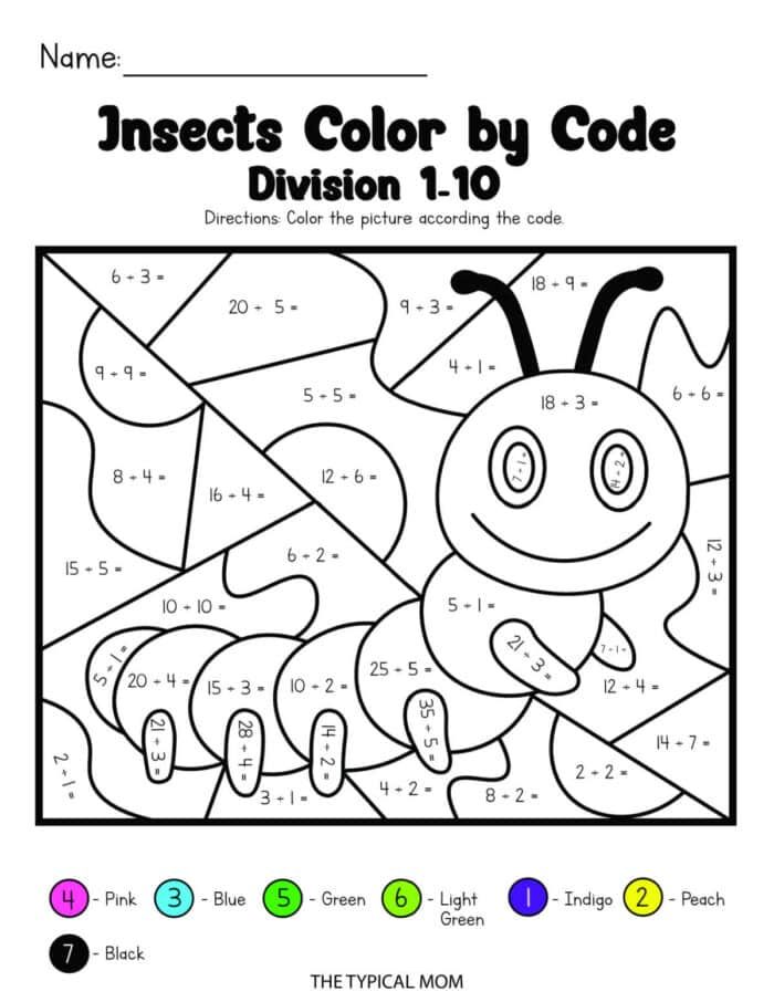 division color by number