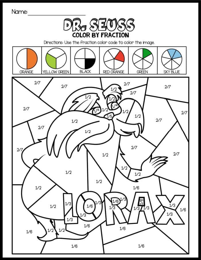 Lorax Color by number