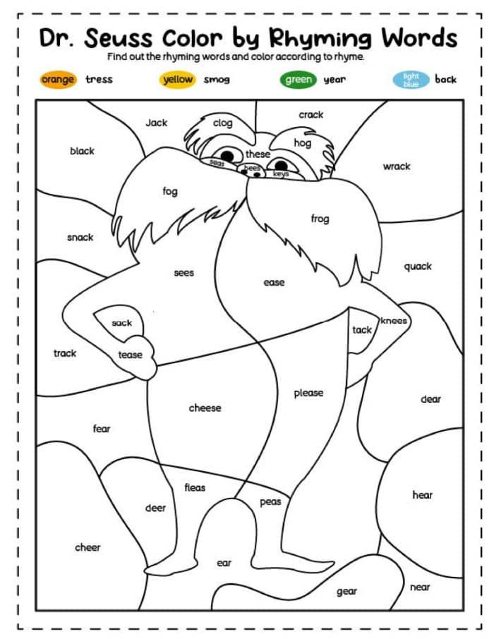lorax coloring page