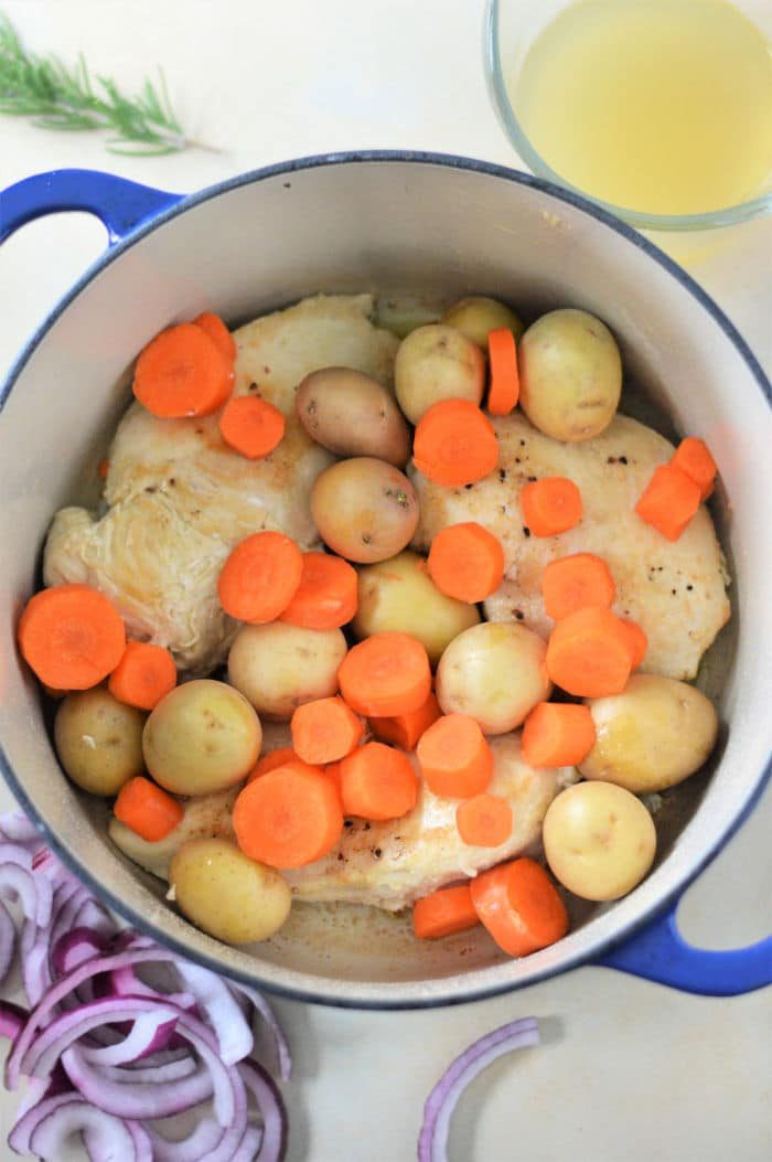 Dutch Oven Chicken Breast Potatoes and Carrots