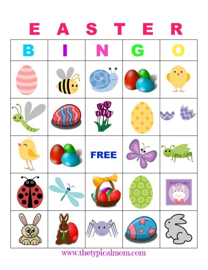 Free Easter Bingo Printable