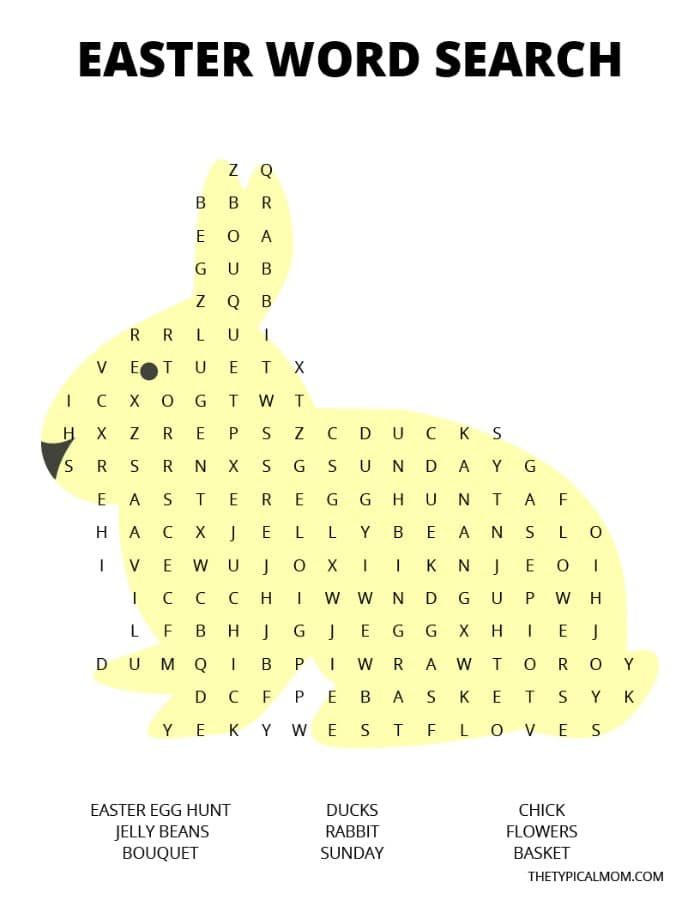 easter bunny word search