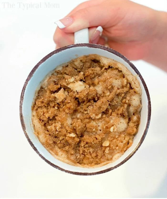 coffee cake in a mug