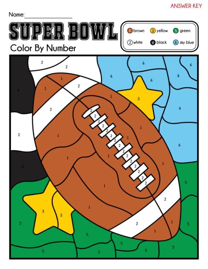 Football Color by Number