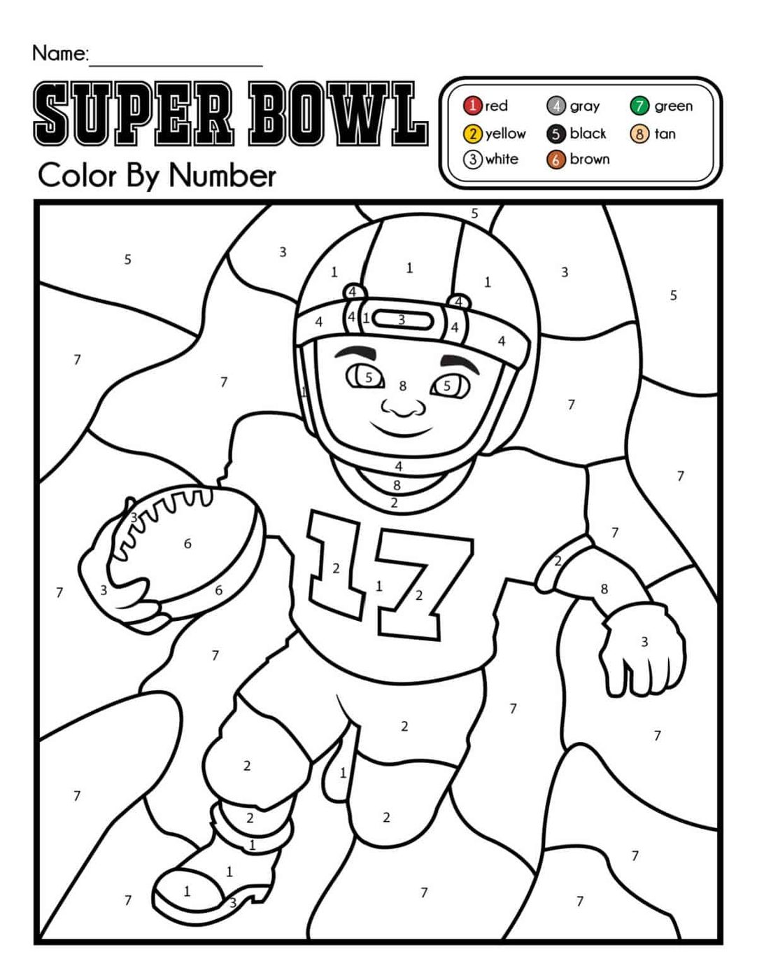 Free Super Bowl Football Coloring Pages