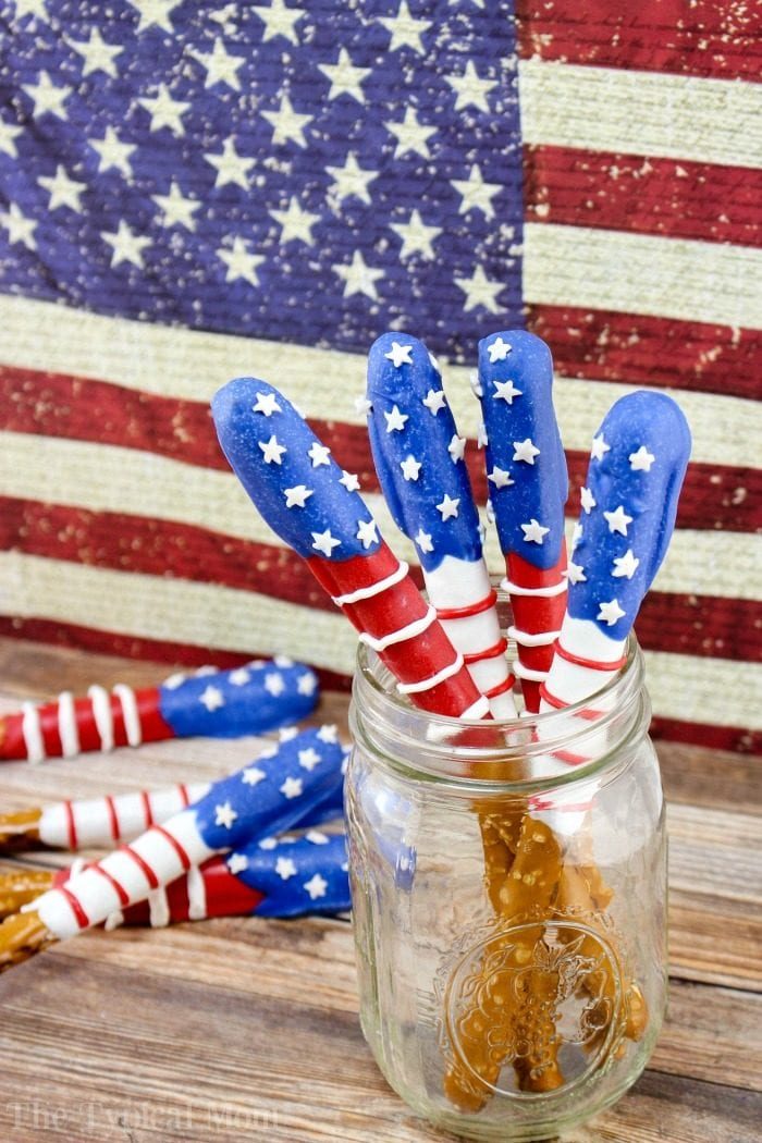 fourth of july patriotic pretzels