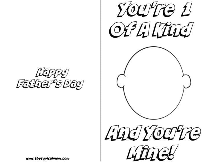 Free printable Father's Day card for kids.