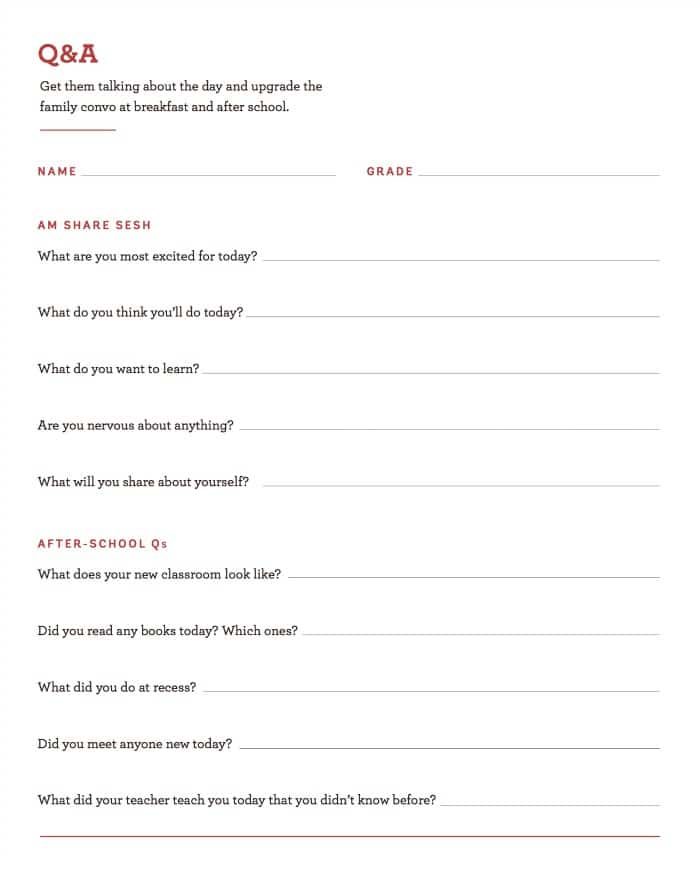first day of school printable