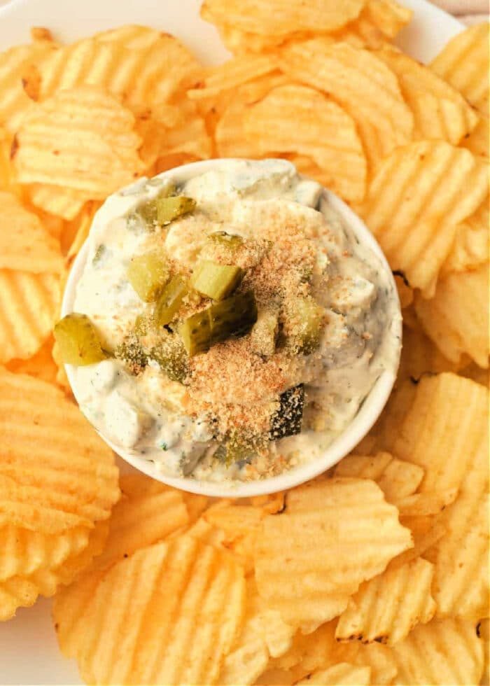 fried pickle and ranch dip