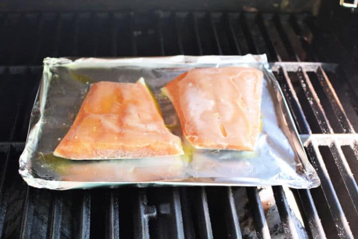 Frozen Salmon on the Grill