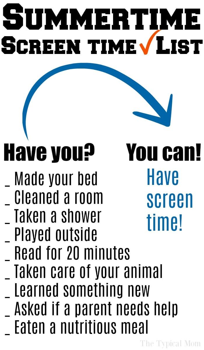 screen time printable