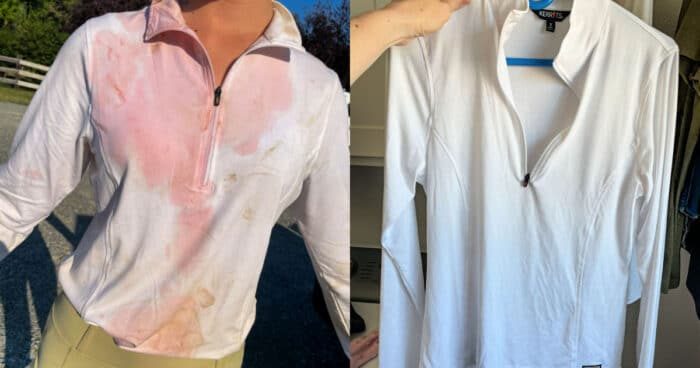 cleaning a white shirt