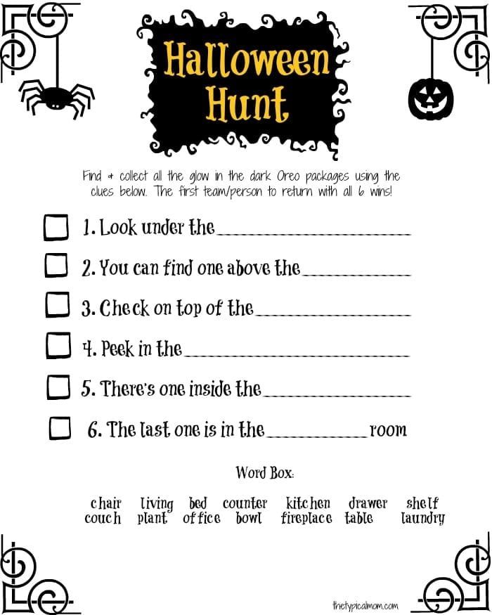 Halloween Scavenger Hunt