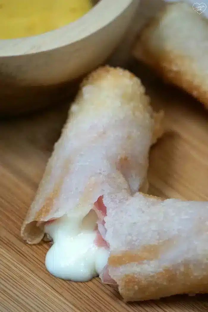 air fryer ham and cheese egg rolls