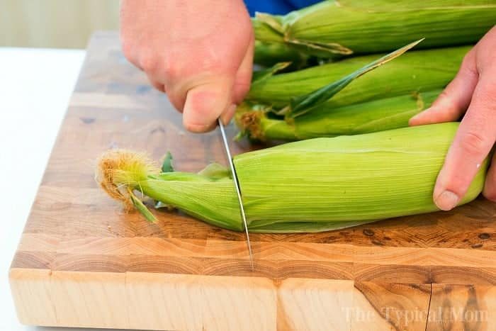 steaming corn on the cob