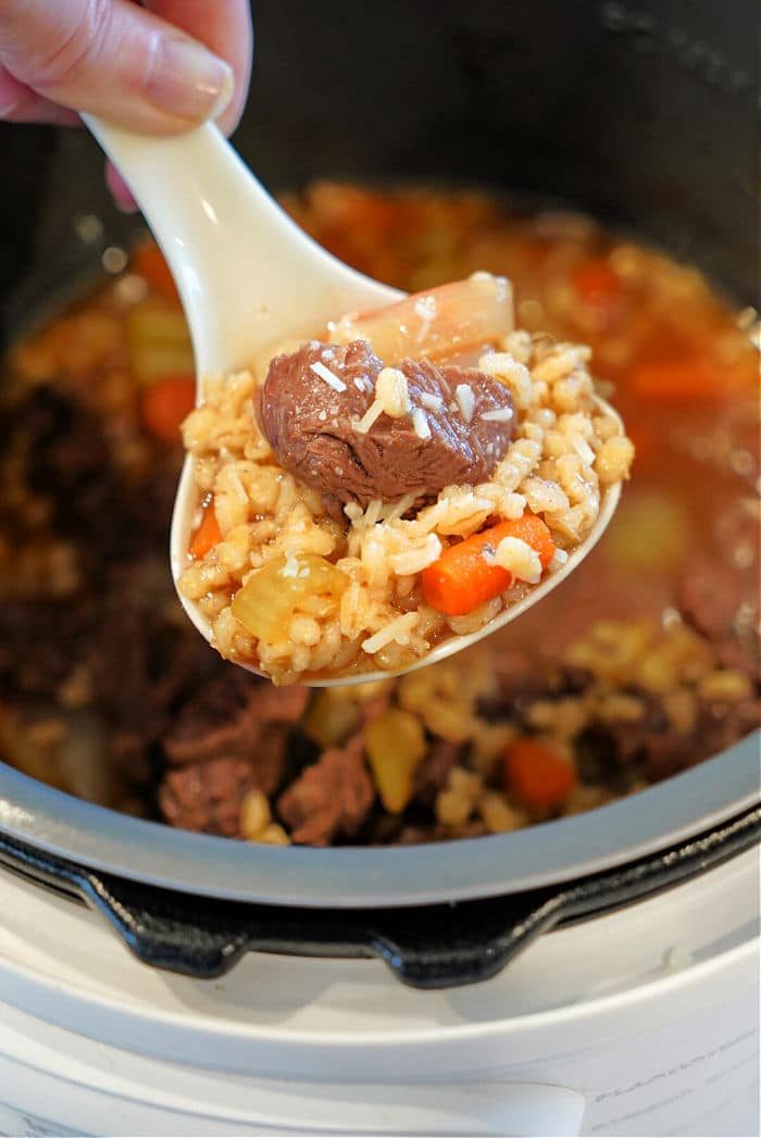 Pressure Cooker Beef Barley Soup