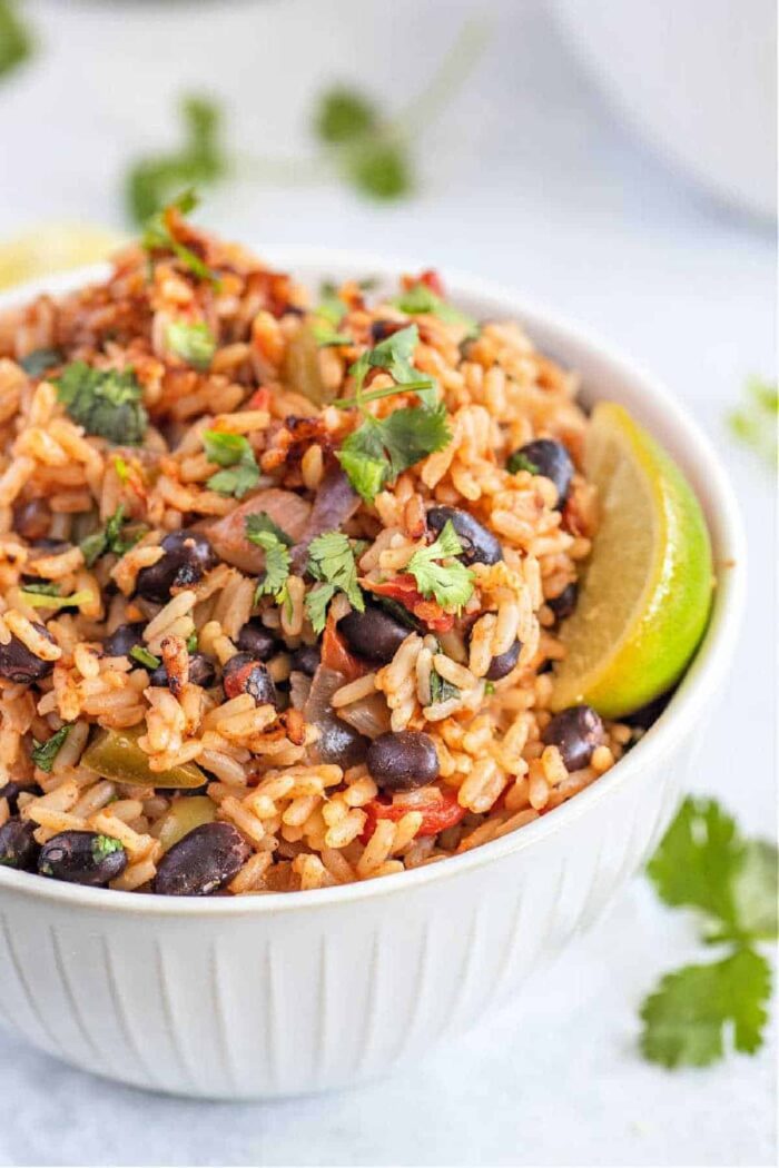 Instant Pot black beans and rice with canned beans